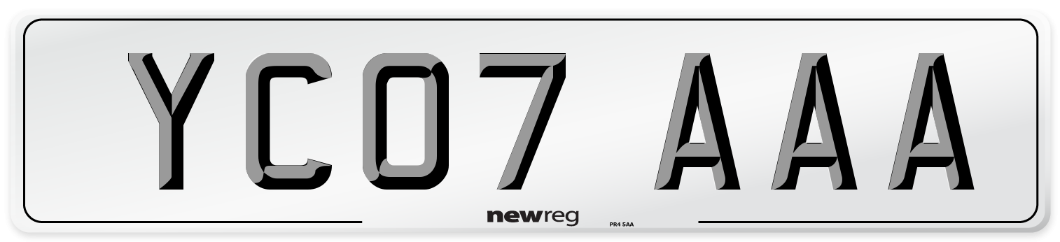 YC07 AAA Number Plate from New Reg
